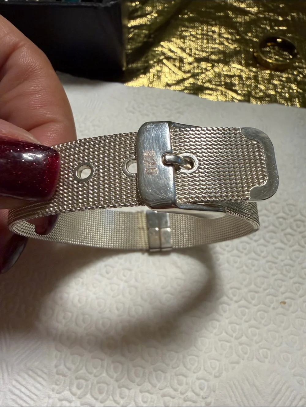 Silver Mesh Buckle Bracelet